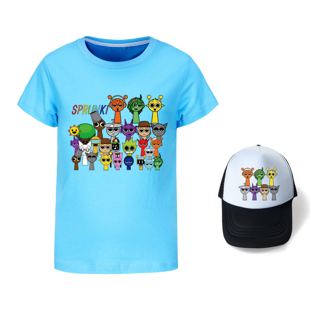 Hot Sprunki Clothes for Baby Girls Cartoon Game Incredibox T Shirts Kids Summer T-shirt Boys Short Sleeve Tops Children Clothing