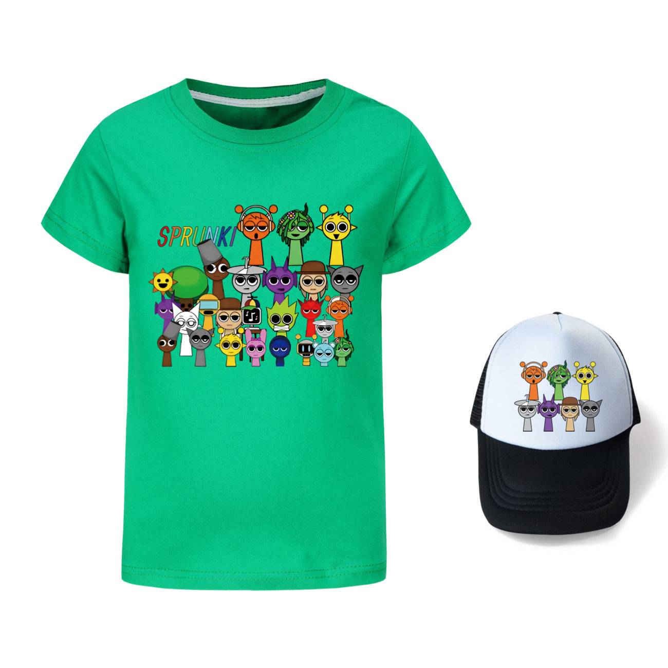 Hot Sprunki Clothes for Baby Girls Cartoon Game Incredibox T Shirts Kids Summer T-shirt Boys Short Sleeve Tops Children Clothing