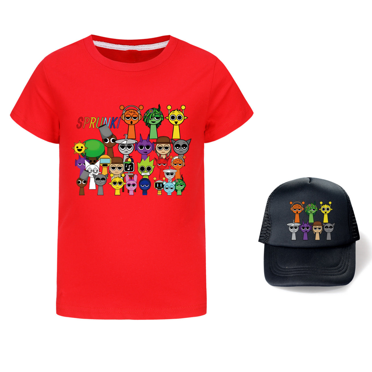 Hot Sprunki Clothes for Baby Girls Cartoon Game Incredibox T Shirts Kids Summer T-shirt Boys Short Sleeve Tops Children Clothing