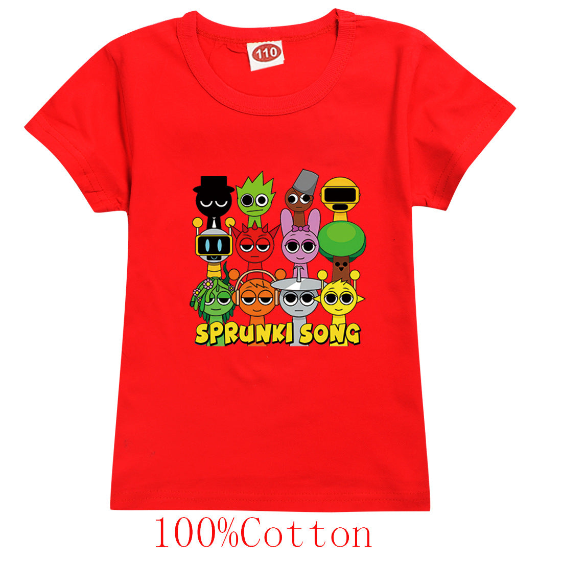 Sprunki Cartoon T Shirt Kids Game Incredibox T-shirt Toddler Girls Short Sleeve Tops Boys Cartoon Clothes Children's Clothing