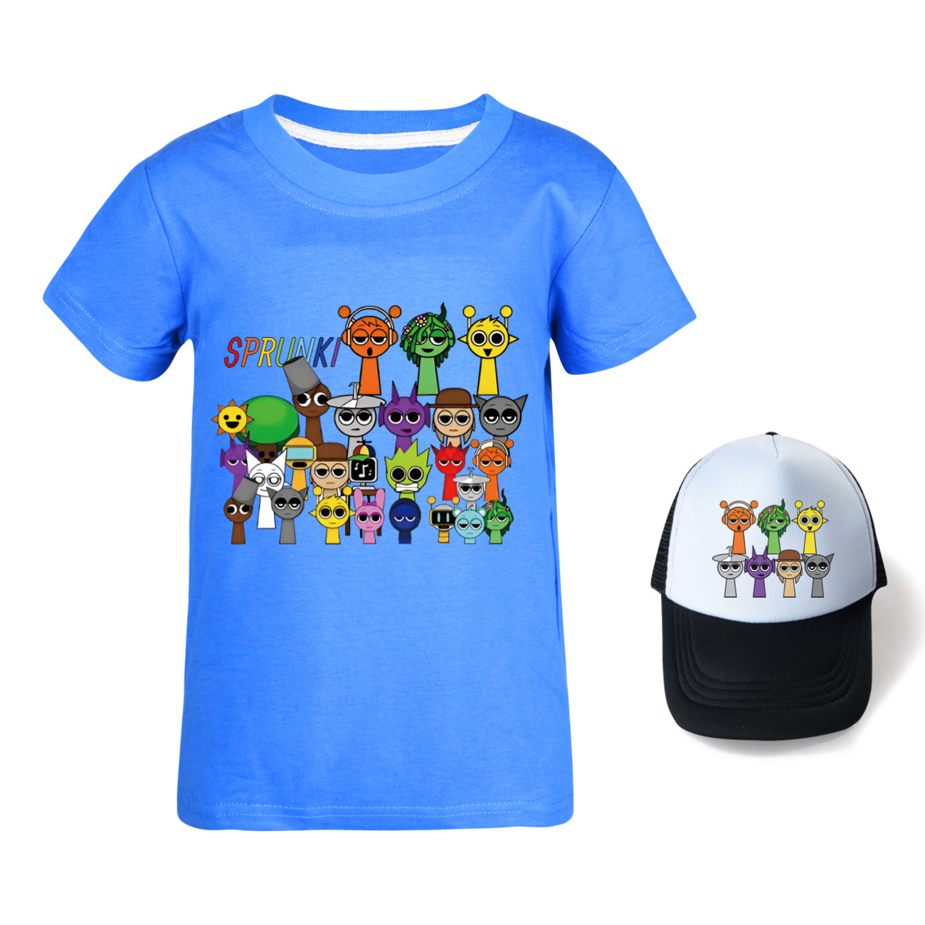 Hot Sprunki Clothes for Baby Girls Cartoon Game Incredibox T Shirts Kids Summer T-shirt Boys Short Sleeve Tops Children Clothing