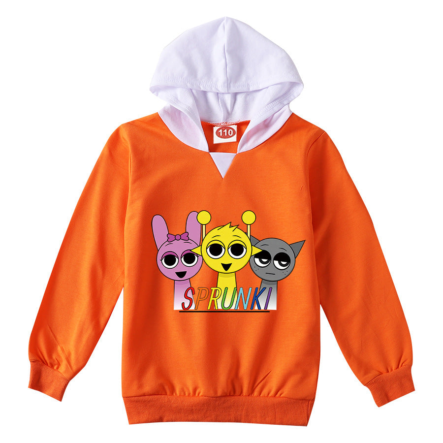 Cute Sprunki Cartoon Hoodie Kids Game Incredibox Hooded Sweatshirts Teen Boys Long Sleeve Clothes Baby Girls Casual Outerwear