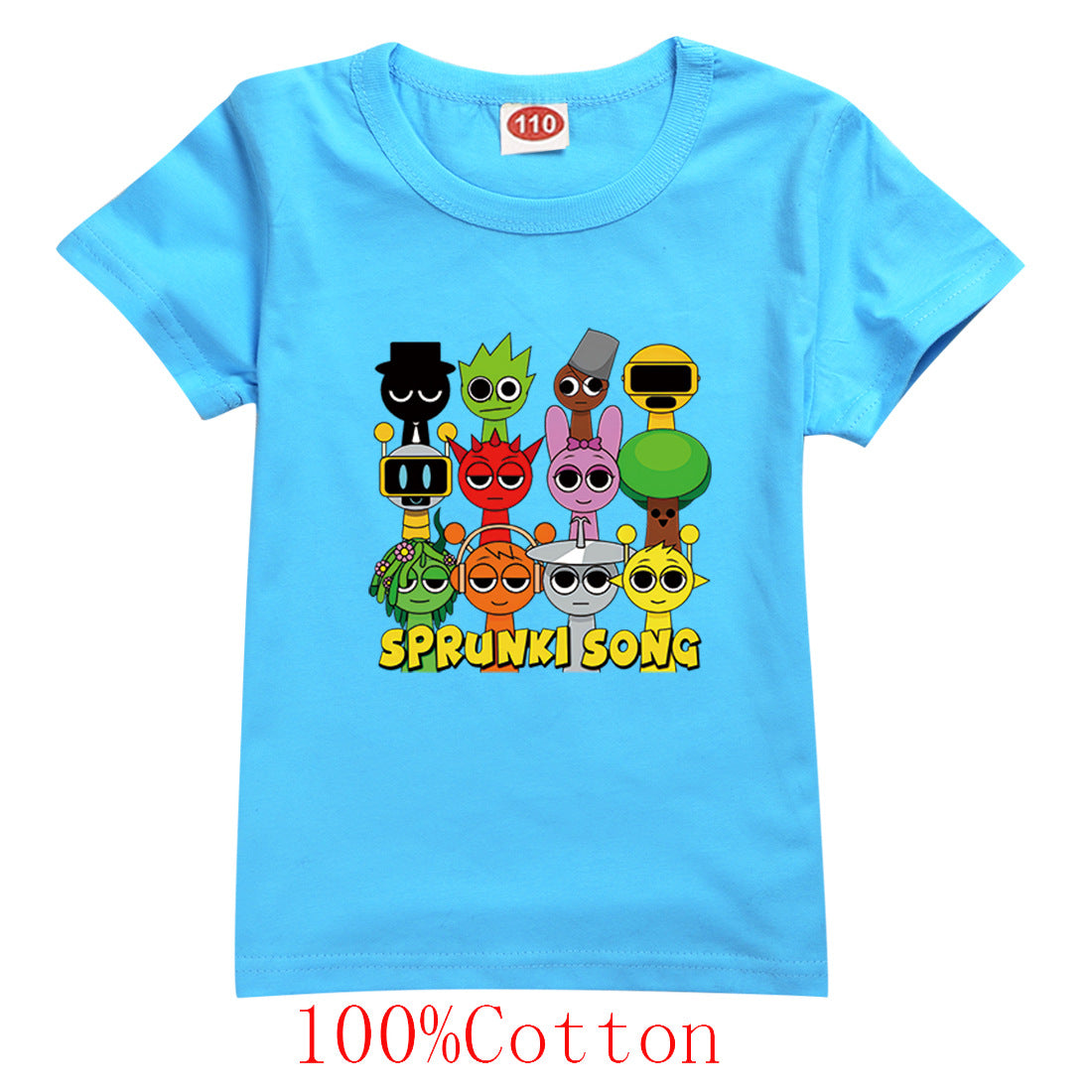 Sprunki Cartoon T Shirt Kids Game Incredibox T-shirt Toddler Girls Short Sleeve Tops Boys Cartoon Clothes Children's Clothing