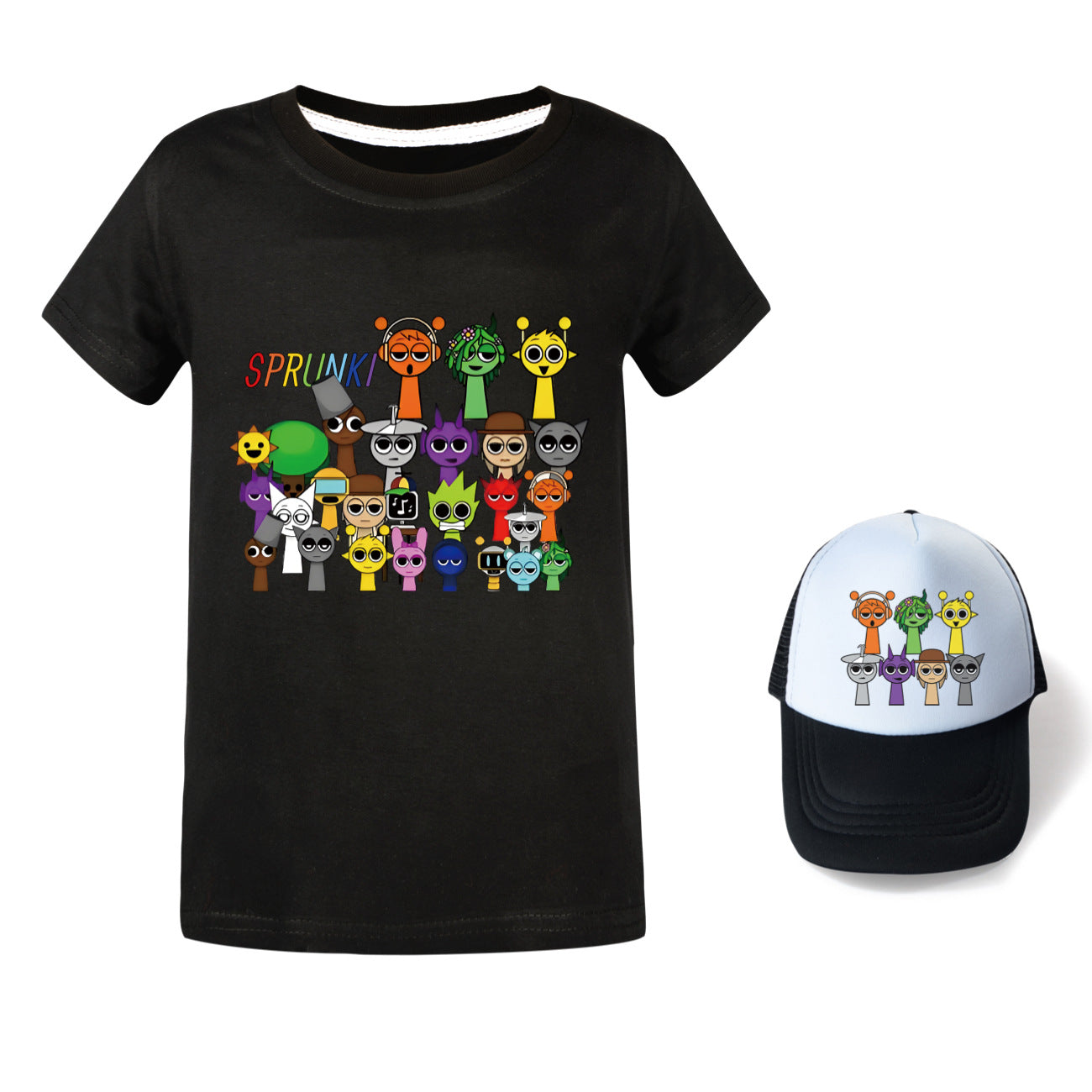 Hot Sprunki Clothes for Baby Girls Cartoon Game Incredibox T Shirts Kids Summer T-shirt Boys Short Sleeve Tops Children Clothing