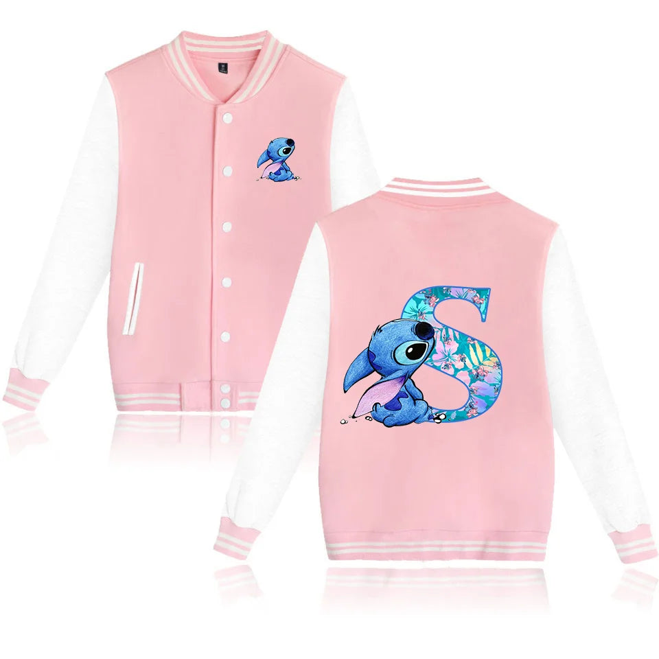 Lilo Stitch Varsity Baseball Bomber Jacket Men Women Hip Hop Harajuku Jackets Kids Boys Girls Single College Coats