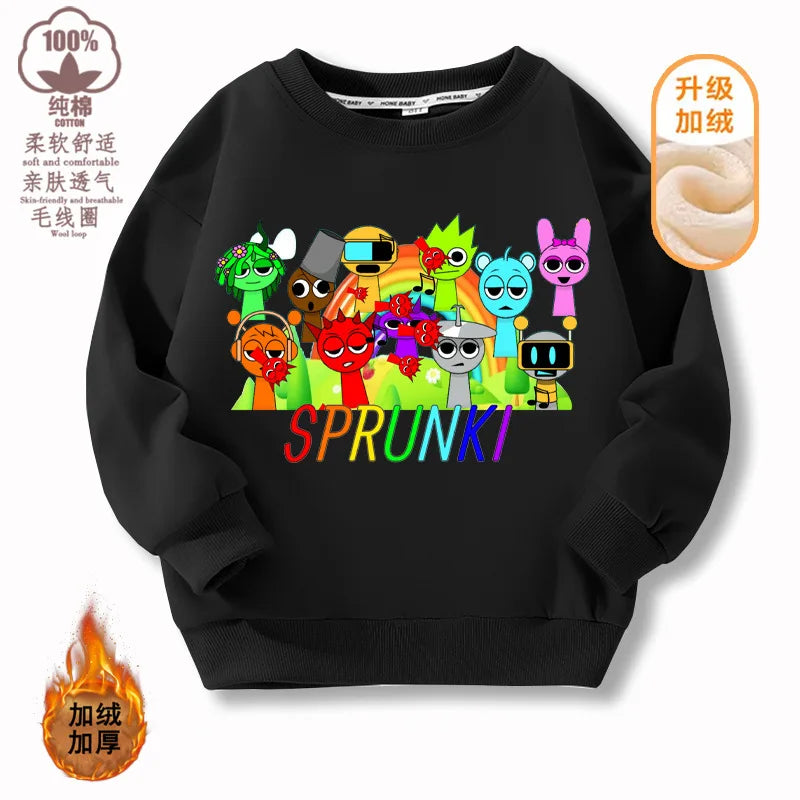 Sprunki Hoodie Clothes For Kids Incredibox Hoodies Sweatshirt Winter Hoodies Soft Cotton Sweatshirt Hoodie keep Warm Hoodie