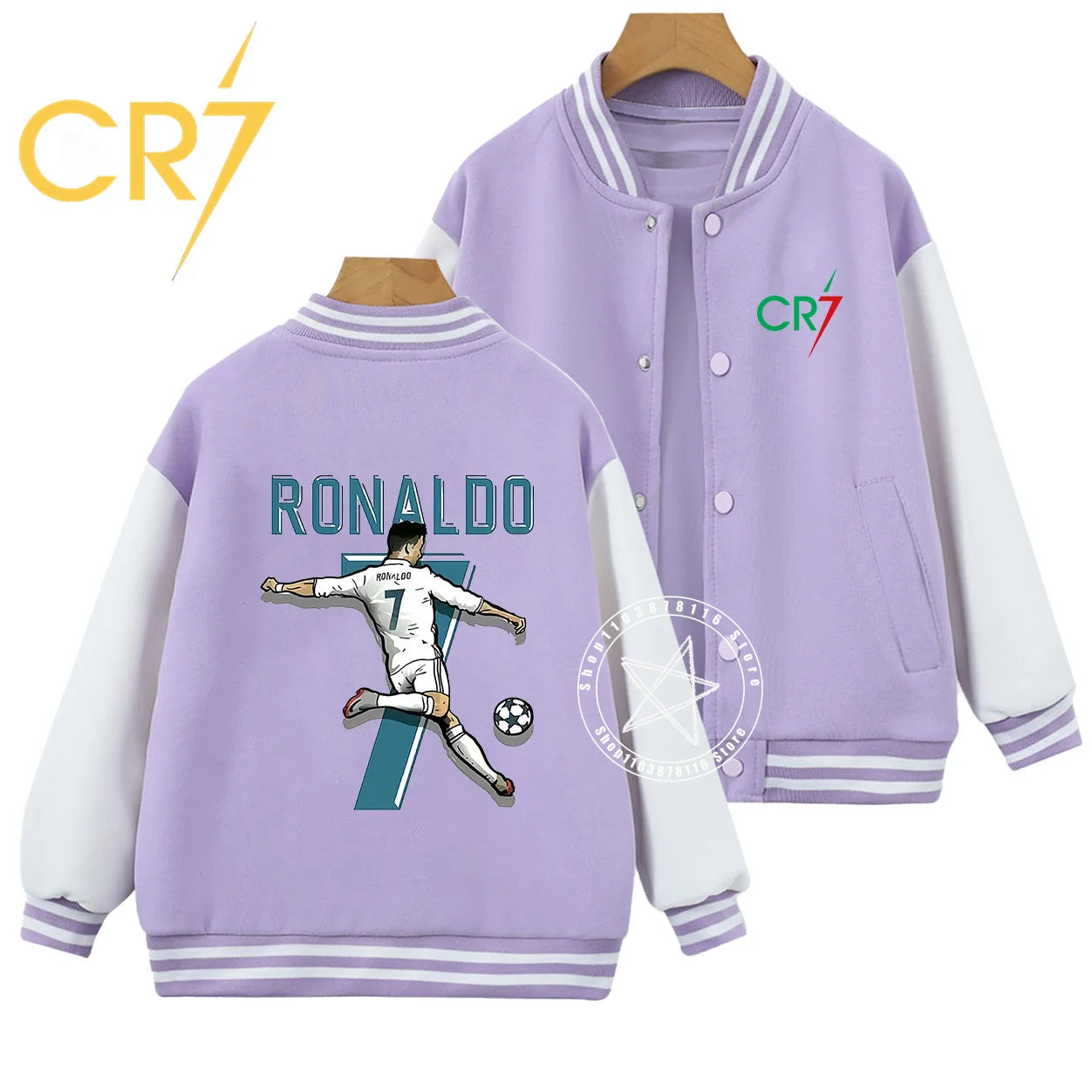 Autumn winter children handsome C Ronaldo personality print comfortable boys girls casual fashion kid thick baseball uniform