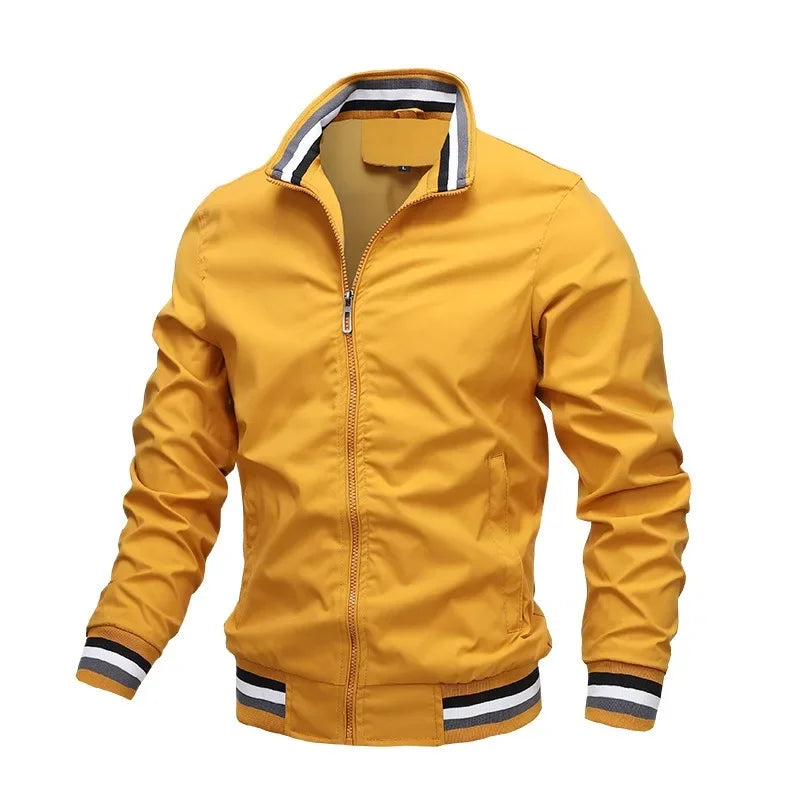 New Men's Stand Collar Zipper Jacket Casual Outdoor Waterproof Sweatwear Jogging Bomber Coat Windbreaker Jacket for Men