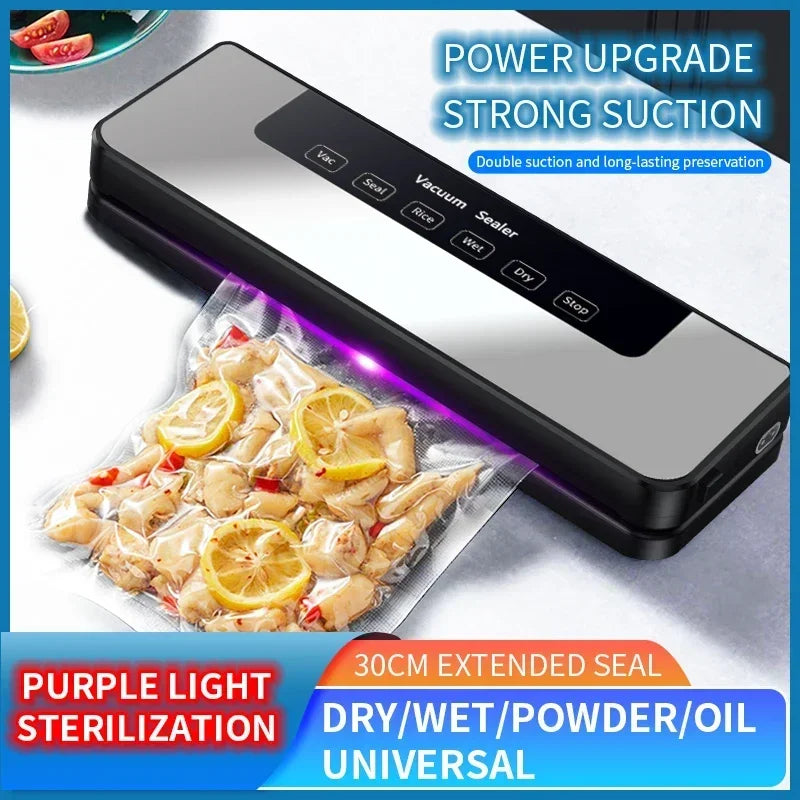 Electric Vacuum Sealer Packaging Machine Kitchen Food Saver Bags Commercial Vacuum Food 30cm Sealing for Home Packaging Supplies