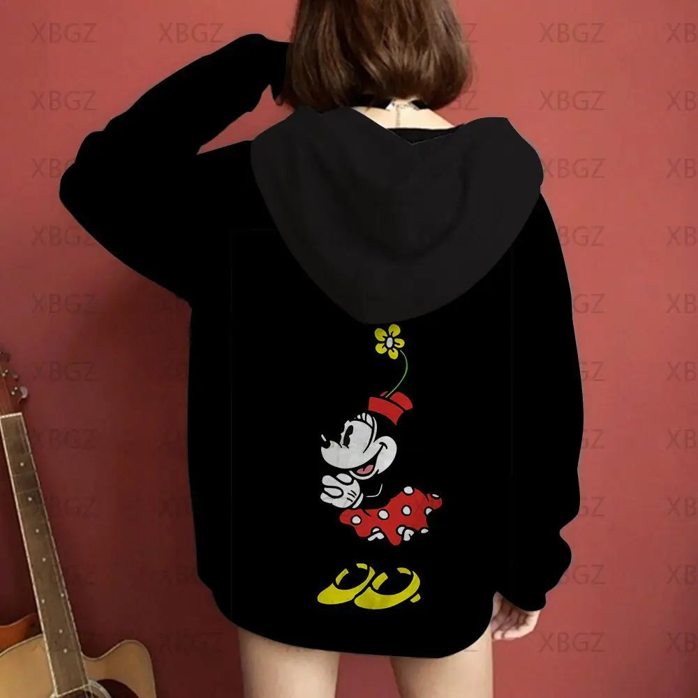 Women's Hoodies Couple Outfit Top Woman Minnie Mouse Y2k Disney Women Clothing Fashion Sweatshirts Mickey 2022 Men's Sweatshirt