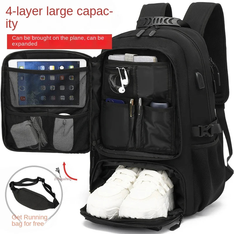 15.6/17.3" Travel Backpack Men Business Backpack School Expandable USB Bag Large Capacity Laptop Waterproof Fashion Backpack