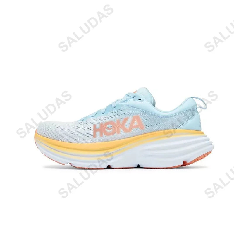 HOKA Bondi 8 Men Shoes Anti Slip Shock Absorption Road Running Shoes Women Light Breathable Tennis Shoes Unisex Outdoor Sneakers