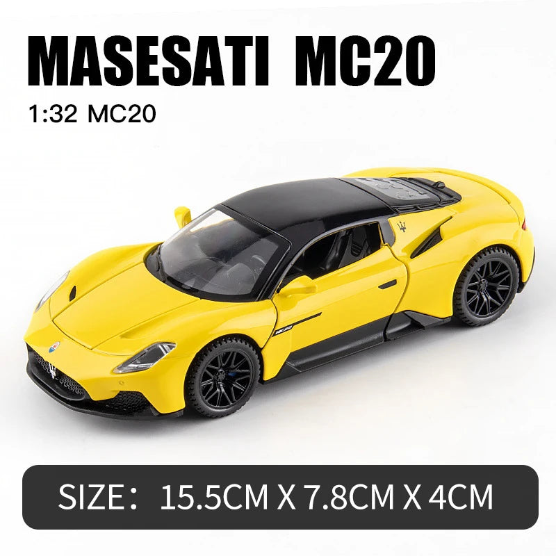 1:32 Maserati MC20 Coupe Alloy Sports Car Diecast Miniature Metal Car Simulation Sound ＆ Light Toy Car For Boys Fast And Furious