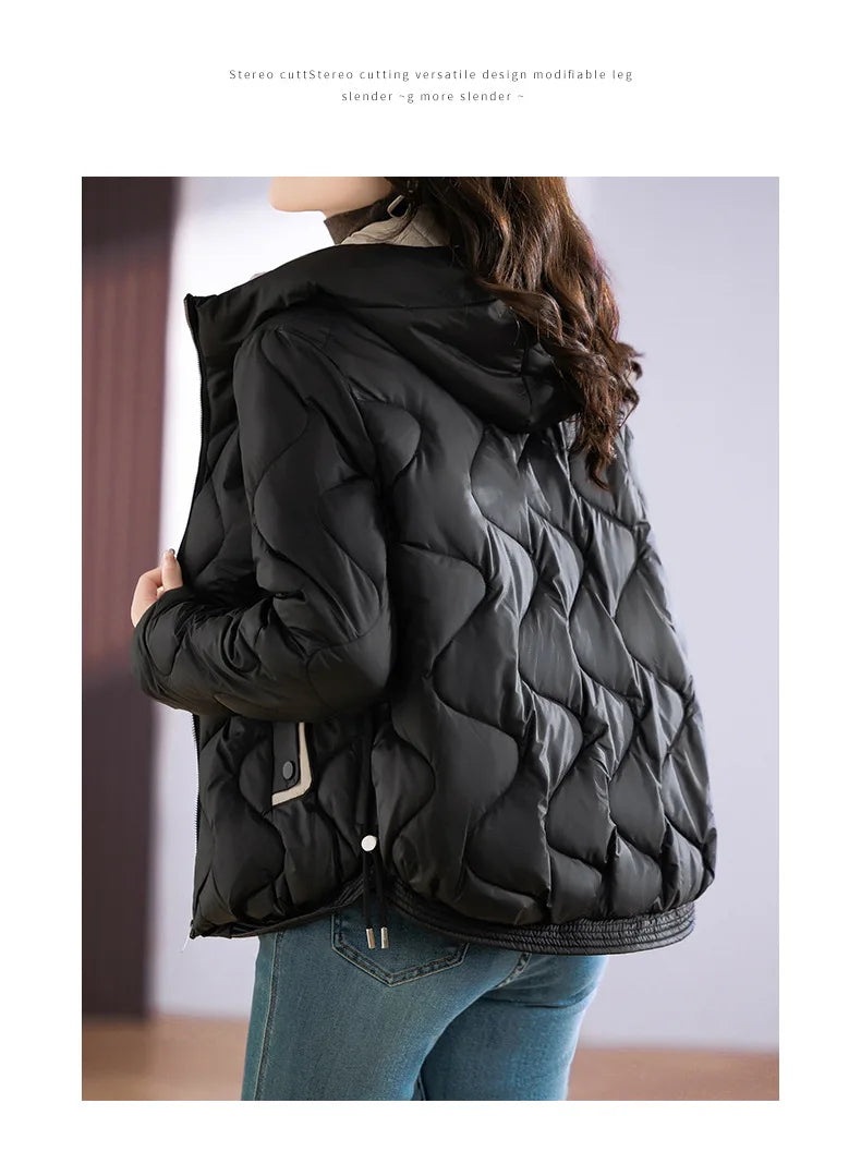 Winter Jacket Women 2023 New Outerwear Korean Clothes Women Coat Hooded Cotton Parkas Harajuku Ladies Quilted Coat Streetwear