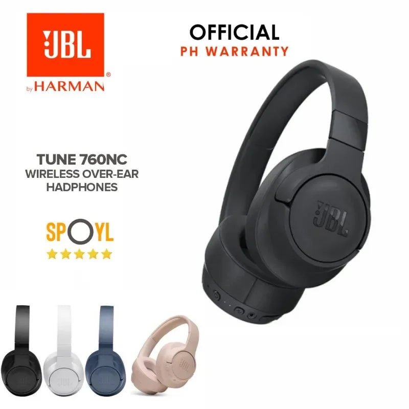 Original JBL Tune 760NC / T760 NC / Tune760NC Bluetooth Wireless over Ear Headphones ANC Music Sports Folding sports headset