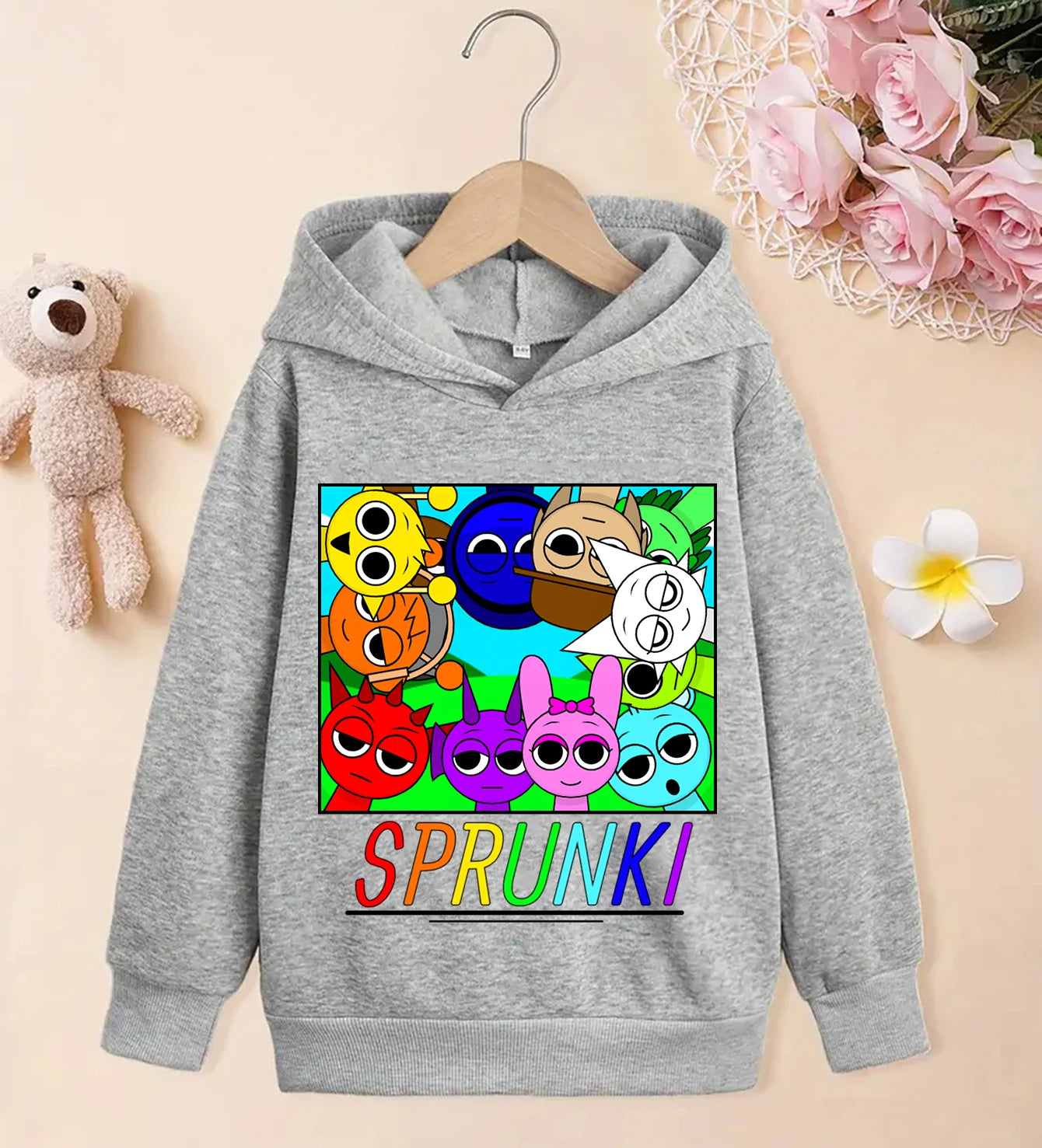 Hot Sales Sprunki Cartoon Clothes Kids Horror Game Incredibox Hoodie Boys Long Sleeve Sweatshirts Girls Casual Anime Hooded Tops