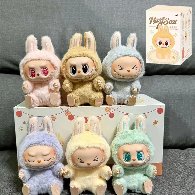 Macaron 2nd The Monsters Labubu Sitting Party Vinyl Plush Blind Box Decorative Surprise Box Doll Collection Gift