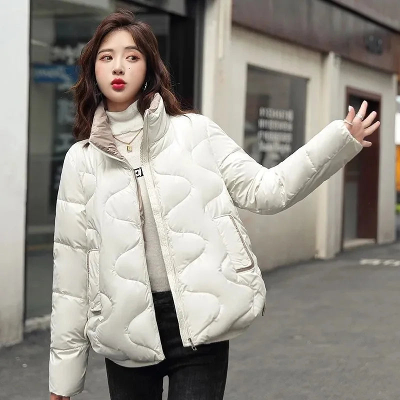 Winter Parka 2023 New Women Jackets Long Sleeve Casual Thick Warm Cotton Padded Students Coat Female Waterproof Outwear