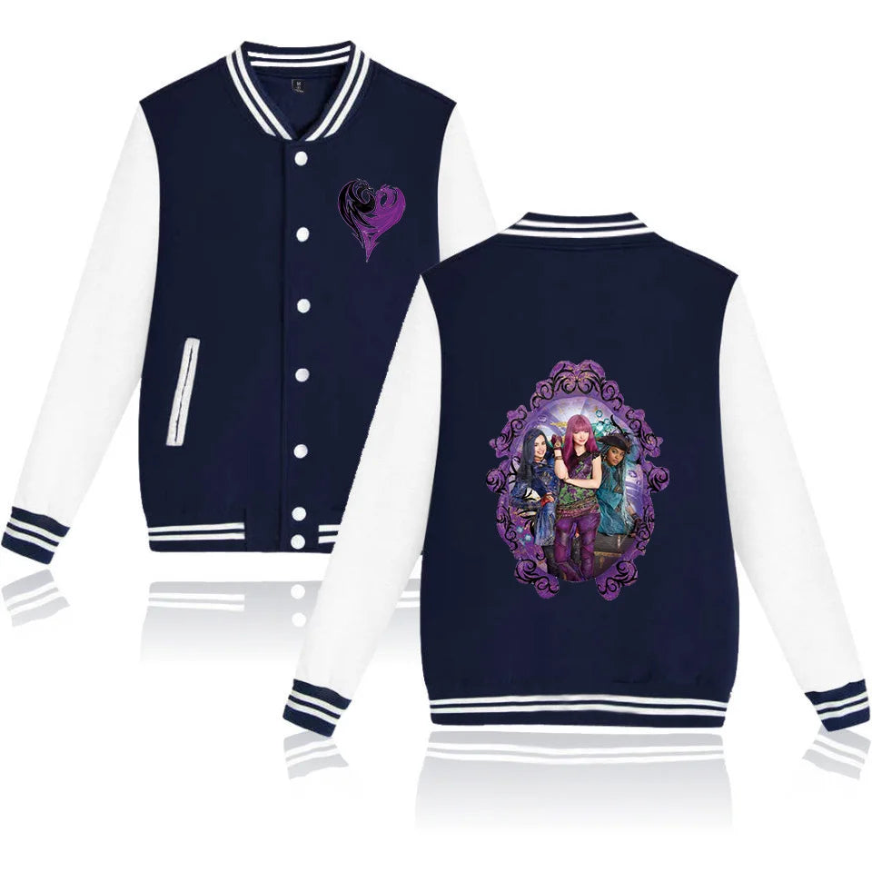 Descendants Varsity Baseball Bomber Jacket Mænd Kvinder Hip Hop Harajuku Jakker Børn Drenge Piger Single Coats