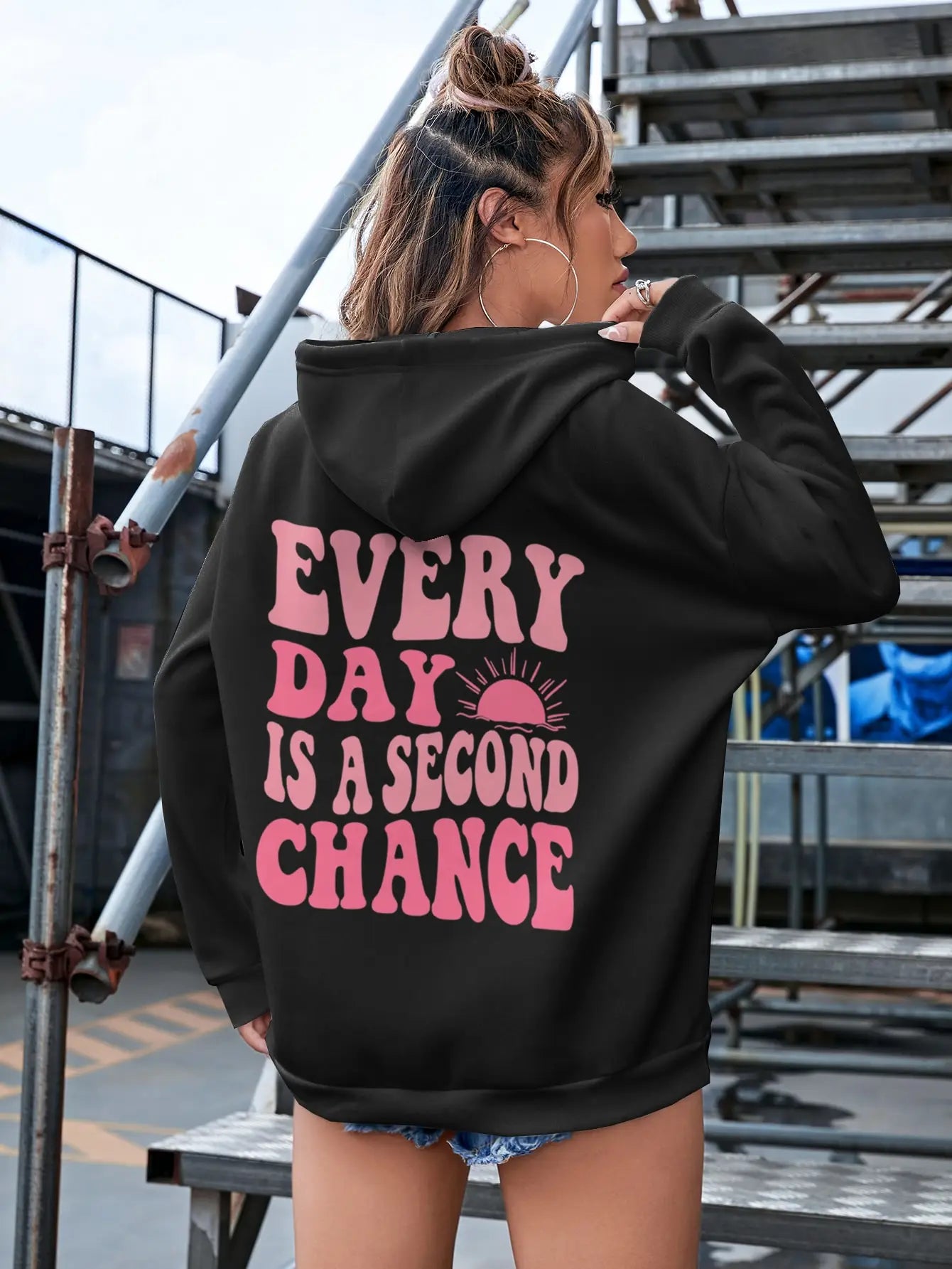 Every Day Is A Second Chance Sun Pattern Clothes Casual  Hoodie Women Sportswear