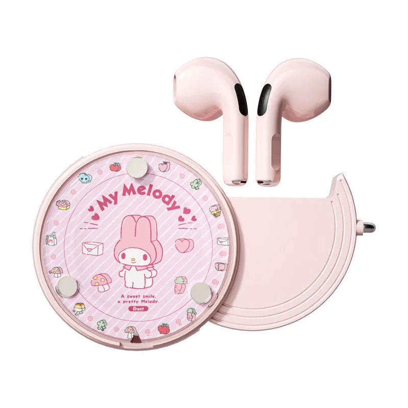 Sanrio Hello Kitty Kuromi My Melody Cinnamoroll Wireless Bluetooth Headphones Cute Cartoon Girl Student Lovers Earphones Gift