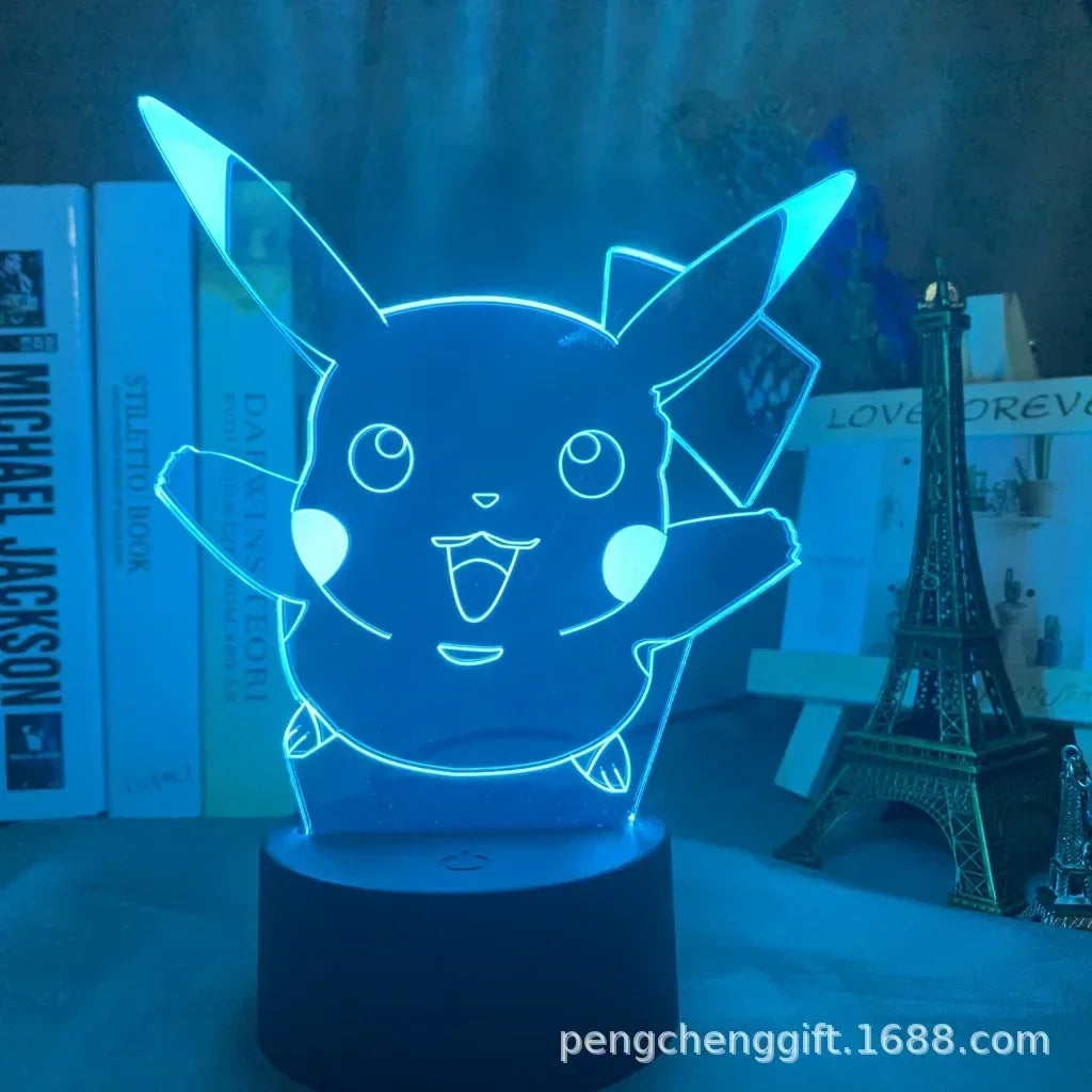 New Anime Pokemon Led 3D Night Light Kids Toy Anime Figures Cute Pikachu Bedside Lamp for Children Bedroom Decor Birthday Gift