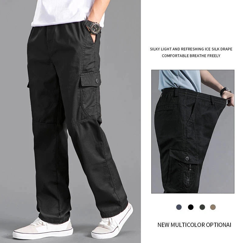 Spring Autumn Mens Cargo Pants Casual Sweatpants Relaxed Fit Cotton Pants American Style Large Size Sports Outdoor Pants