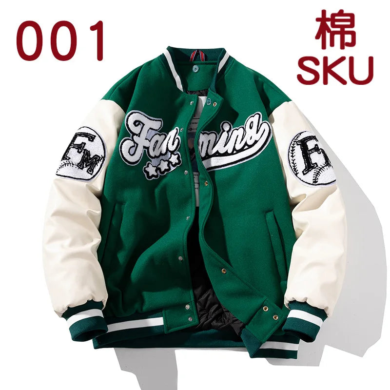 Men Jacket Baseball Uniform Men's Loose Embroidery Tide Brand Coats Spring Autumn Casual College Wear American Fashion Clothing