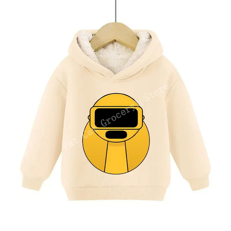 Sprunki Cute Hoodies Kids Incredibox Anime Action Figures Sweatshirt Boys Girl Winter Thickening Children Clothes Gift Hot Sales