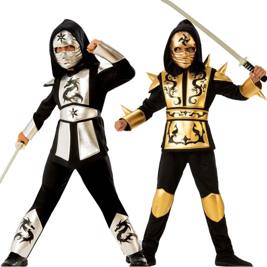 Kids Costume Ninja Cosplay Boys Girls Party Fancy Dress Halloween Children Gift