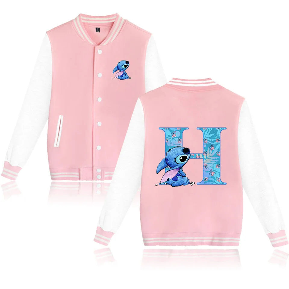 Lilo Stitch Varsity Baseball Bomber Jacket Men Women Hip Hop Harajuku Jackets Kids Boys Girls Single College Coats