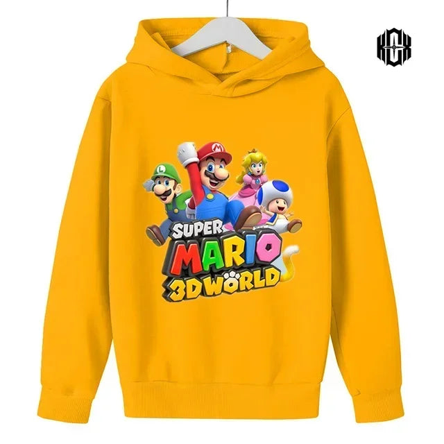 New Game Super Mario Bros Hoodies Kids Printed Sweatshirt Long Sleeve Clothes for Teens Boys Girls 3-12years Child Pullover