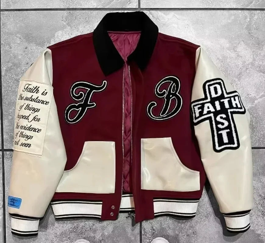 American Fashion Pattern Flocking Embroidery Jacket and Coat Men Street Y2K Hip Hop Joker Baseball Uniform Unisex Casual Jacket