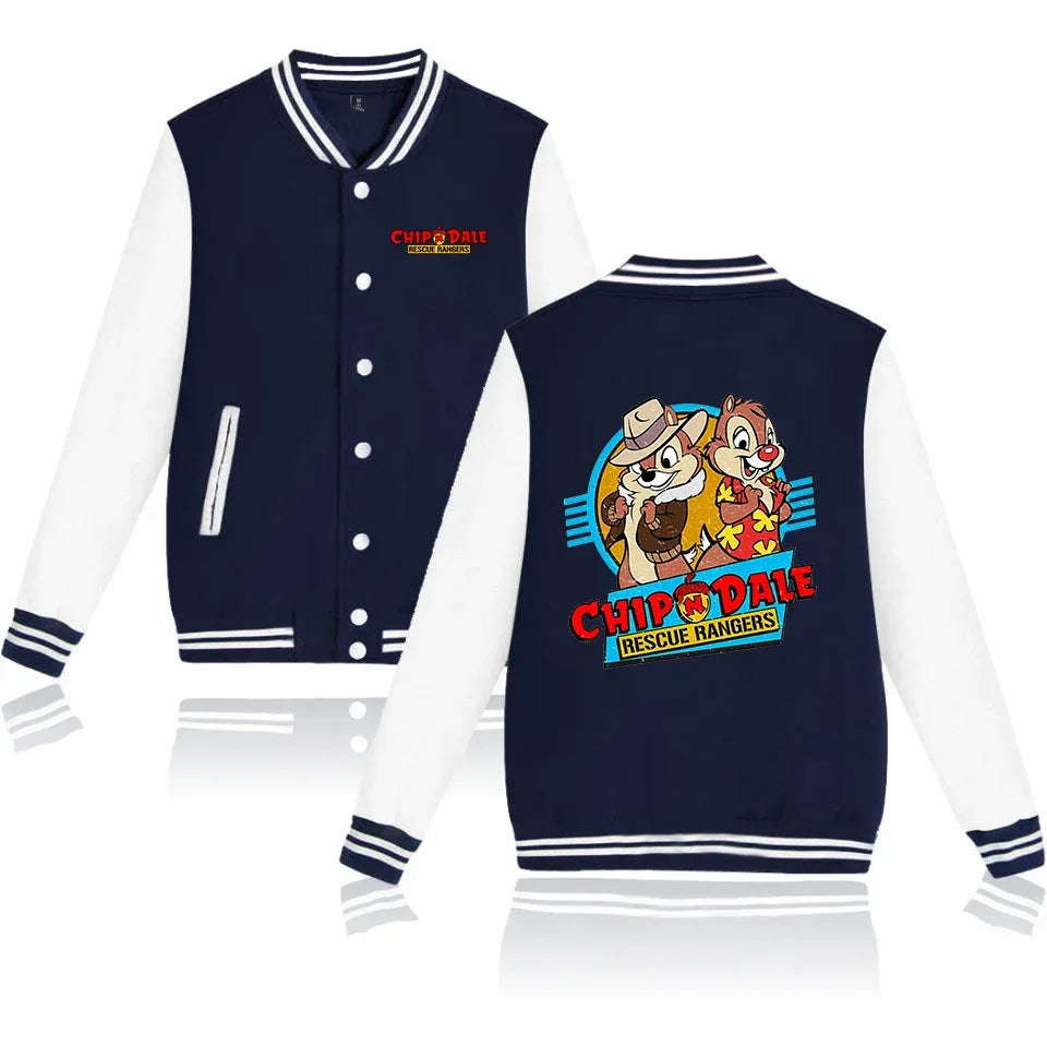 Chip N Dale varsity baseball bomber jacket men women hip hop Harajuku jackets kids Boys Girls single coats