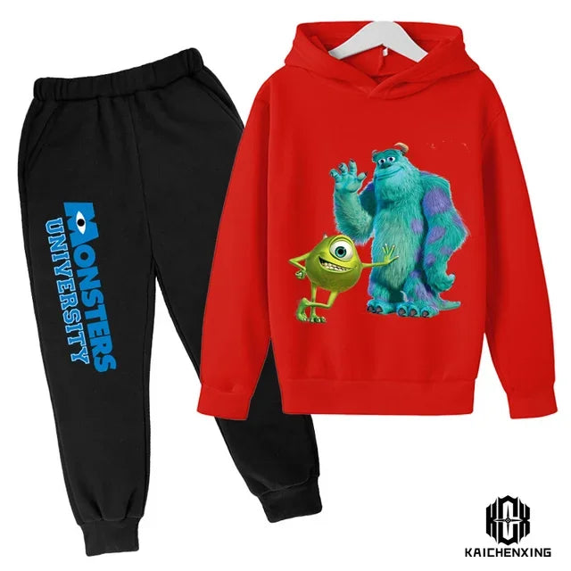 Girls Sweatshirt Pant Suit Coat Casual kids Boys Long Sleeve monsters inc. Clothes Kawaii Hoodies Children Pullover Sportswear