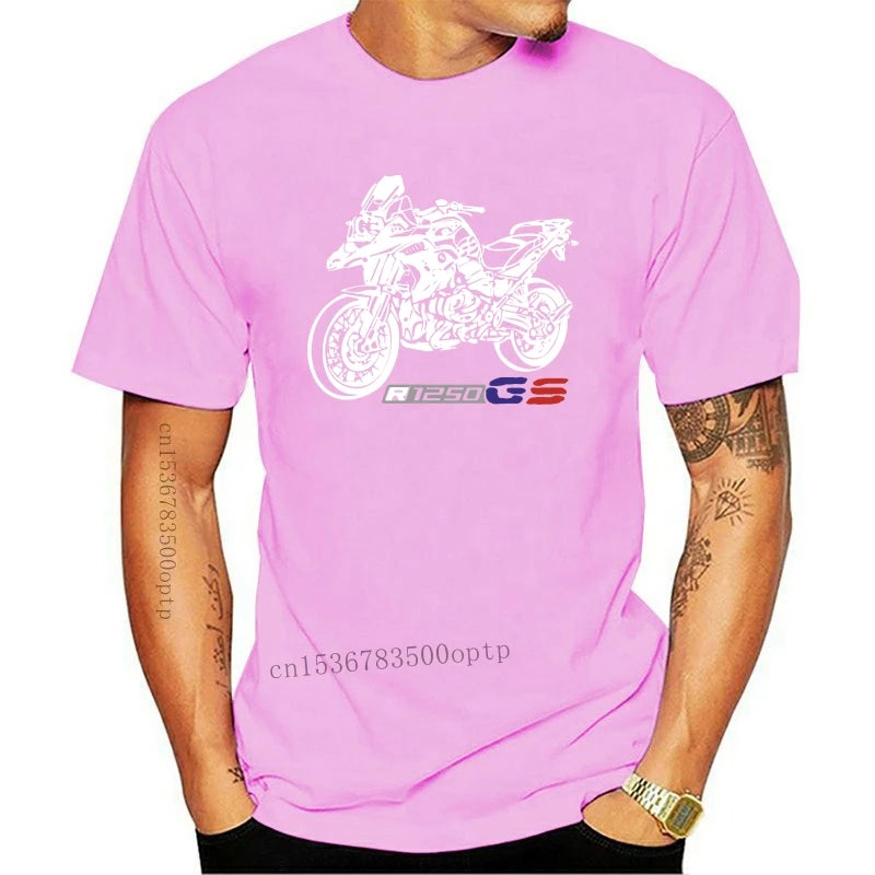 New 2023 Pure Cotton Short Sleeves Hip Hop Fashion Motorcycle Motorrad R1250Gs R 1250 Gs R 1250Gs T-Shirt Cotton