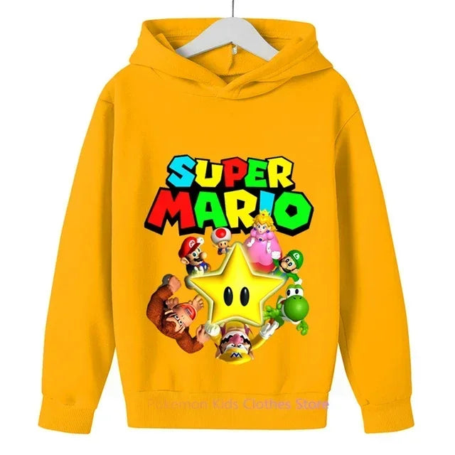 Fashion Children Game Super Mario Sweatshirt Baby Boys Girls Cartoon Pullovers Kids Autumn Clothes Mario bros Hoodies