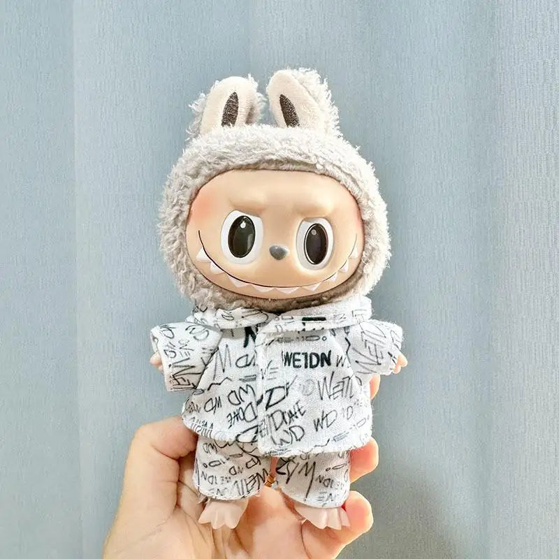 17cm Mini Plush Doll'S Clothes Outfit Accessories For Korea Kpop Exo Labubu Idol Dolls Couple College Street Sweater Clothing