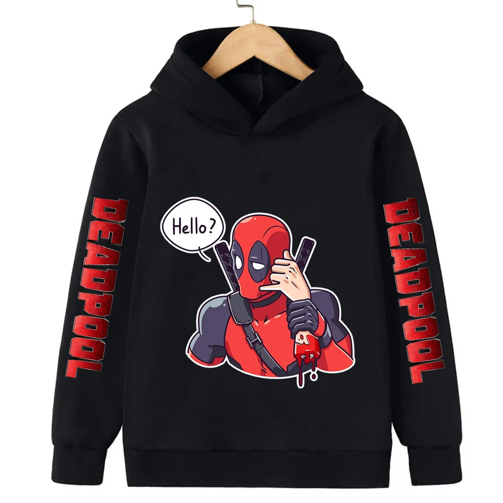 Marvel Deadpool Children Hoodies Girl Boy Kid Pullover Autumn Winter Baby Clothing Cartoons Casual Fashion Kid Tops Sweatshirts