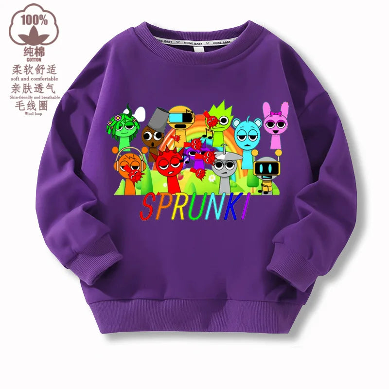 Sprunki Hoodie Clothes For Kids Incredibox Hoodies Sweatshirt Winter Hoodies Soft Cotton Sweatshirt Hoodie keep Warm Hoodie