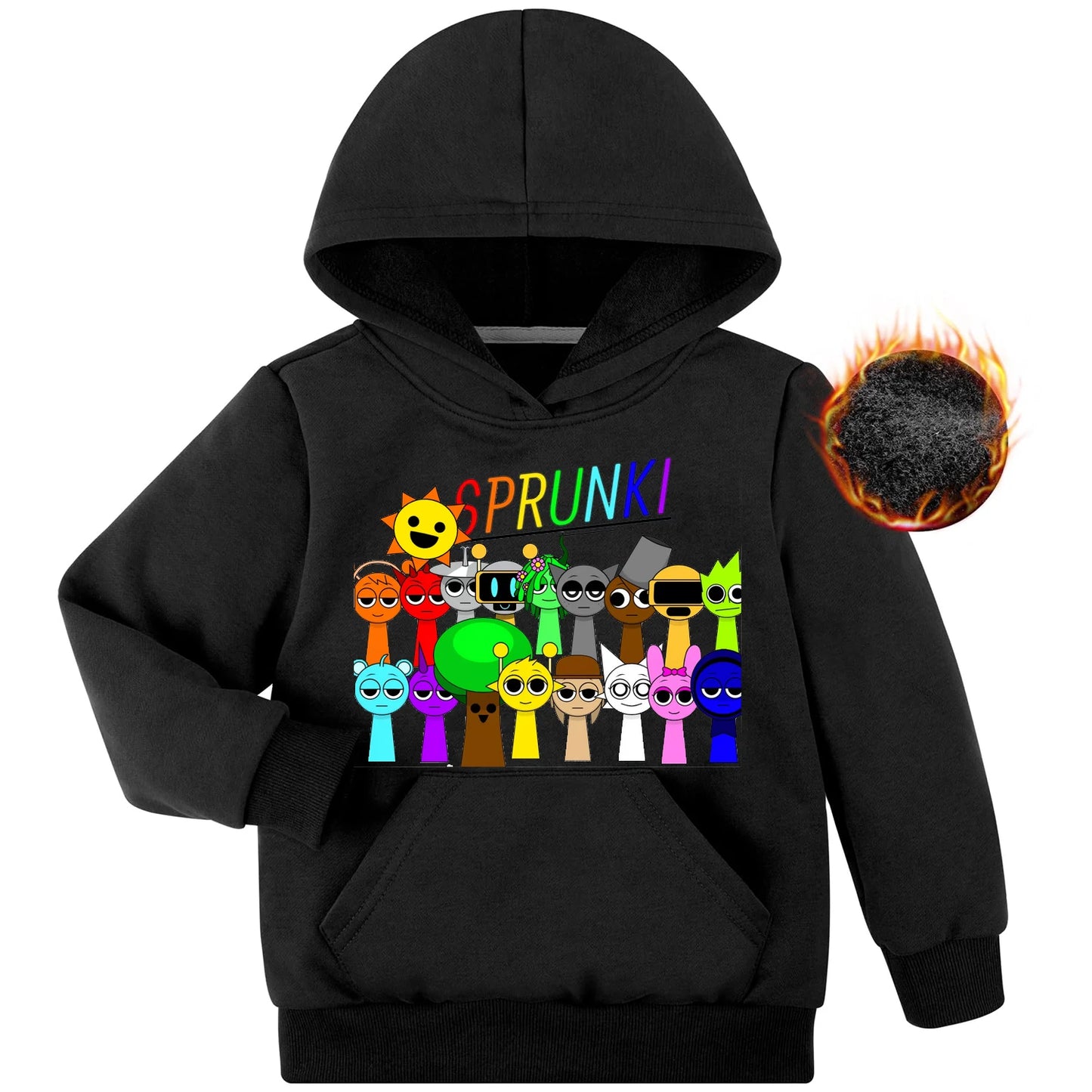 Sprunki Hoodie Boys Girls Funny Game Hoodie Spring Hooded Sweatshirts Children's Clothing Cartoon Print Hoodies Kids Casual Tops