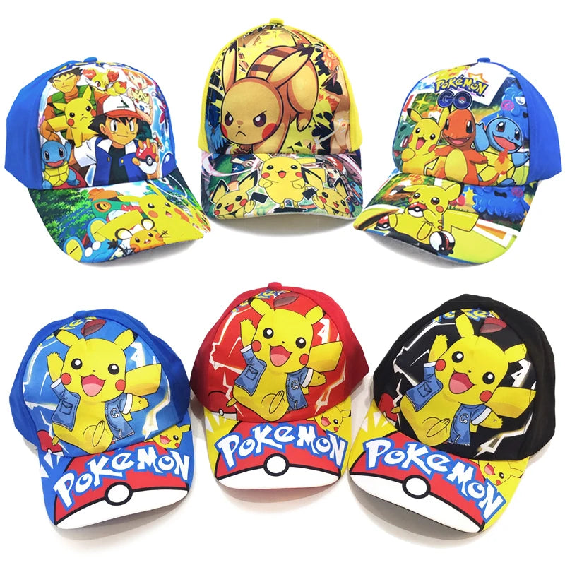 Pokemon Pikachu Children's Baseball Cap Pet Elf Cute Sunshade Hat Adjustable Head Circumference Pocket Monster Cartoon Hat