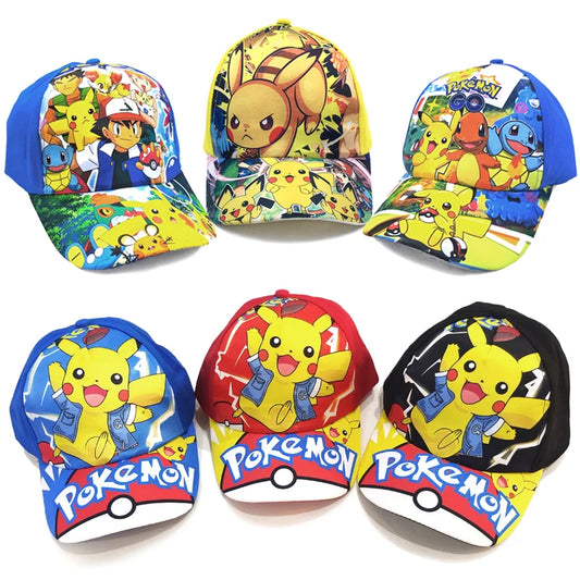 Pokemon Pikachu Children's Baseball Cap Pet Elf Cute Sunshade Hat Adjustable Head Circumference Pocket Monster Cartoon Hat