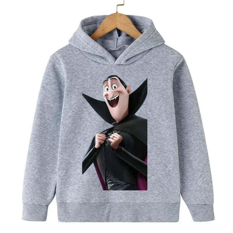 Hotel Transylvania New Cartoon 2-14 Years Old Kids Boys Hoodies Sweatshirts for Autumn Coats Teenager Boy Clothes Kid Girls Tops