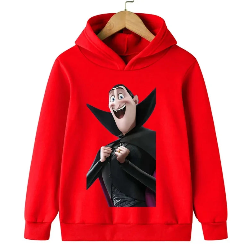 Hotel Transylvania New Cartoon 2-14 Years Old Kids Boys Hoodies Sweatshirts for Autumn Coats Teenager Boy Clothes Kid Girls Tops