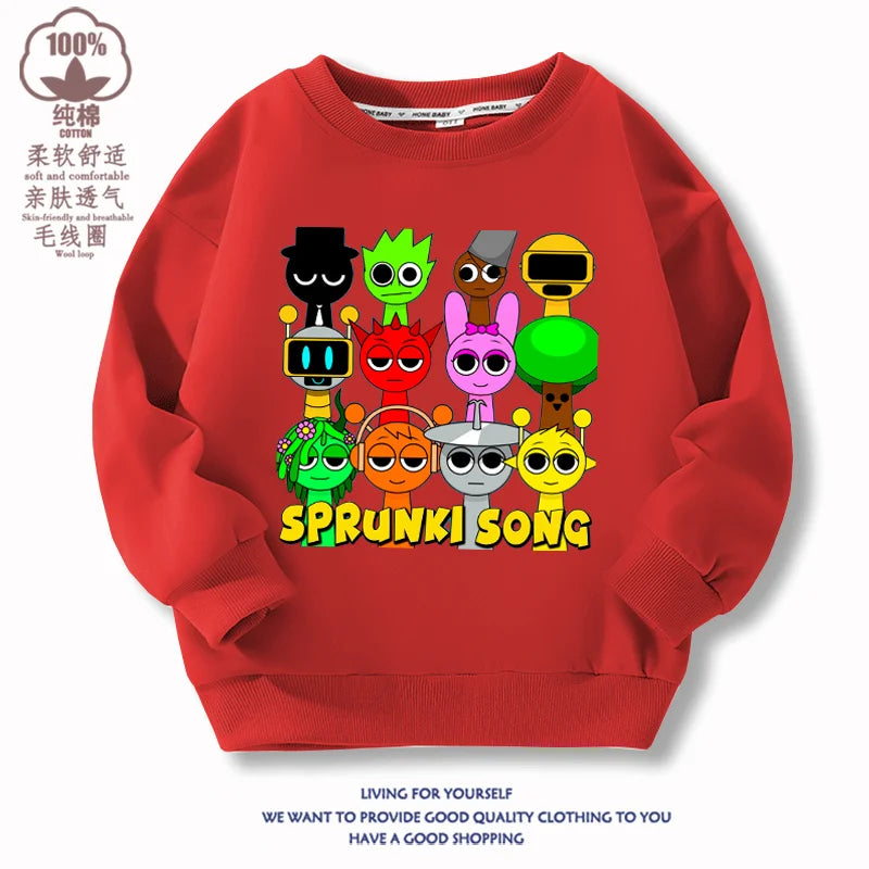 Sprunki Sweatshirt Incredibox Sprunki T Shirt Sweater Sprunki Cosplay Costume Pullover Tops Hoodie Y2K Cotton Clothes Gift