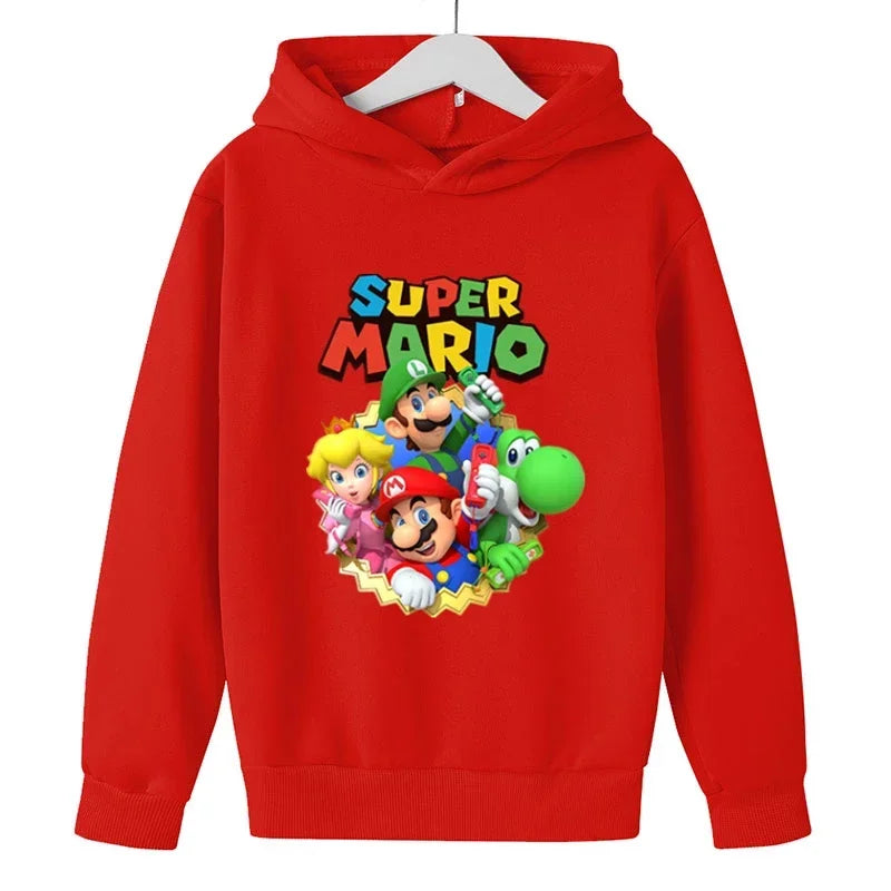 Girls Game Mario bros Hoodies Kids Baby Child Cartoon Tops Spring Children Long Sleeve Print Sweatshirt Autumn Boys Pullovers