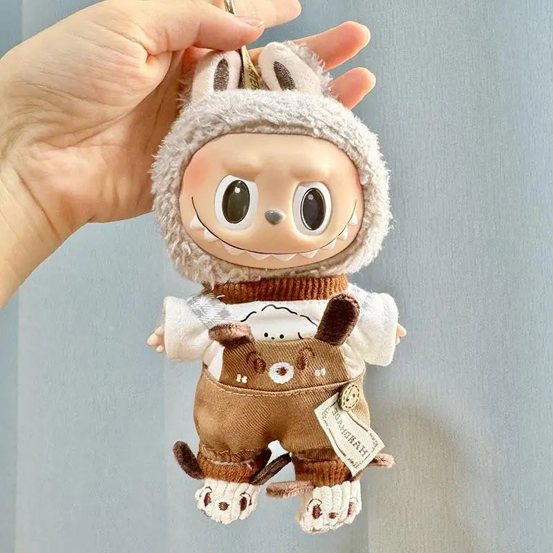 17cm Mini Plush Doll'S Clothes Outfit Accessories For Korea Kpop Exo Labubu Idol Dolls Couple College Street Sweater Clothing