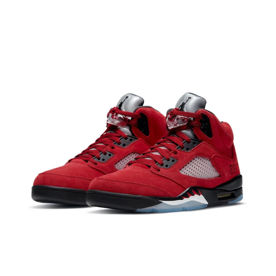 Original Air Jordan 5 'Bulls' For Men's Red and White Retro Classic Basketball Shoes Casual Sneakers 852542-700