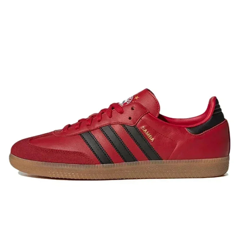 Adidas-Original Samba Team Low Skateboard Chaussures pour Hommes et Femmes, Unisexe, Rouge, Blanc